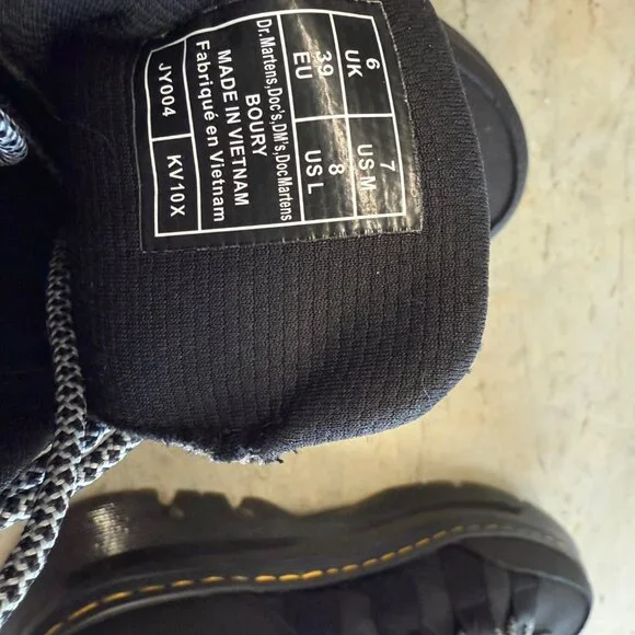 Dr. Martens Boury Leather Casual Boots, Black, Size 7 Men’s - Picture 5 of 8